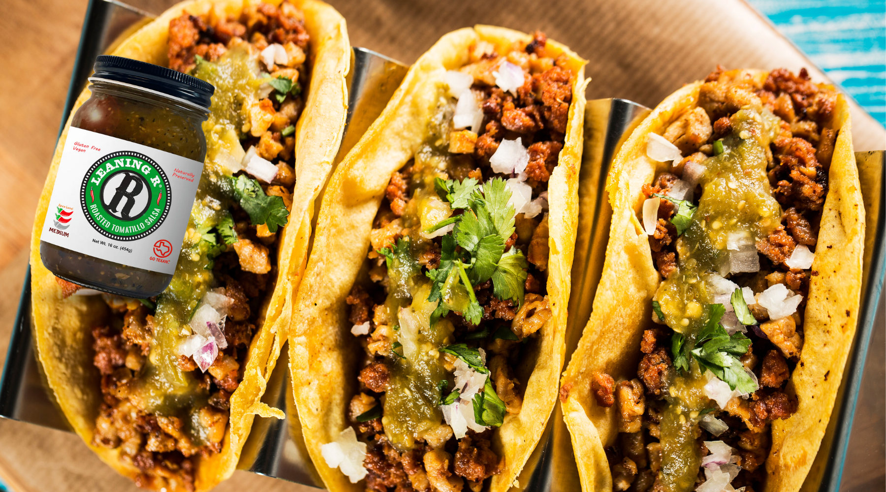 Roasted Tomatillo Salsa Tacos – LEANING R Salsa