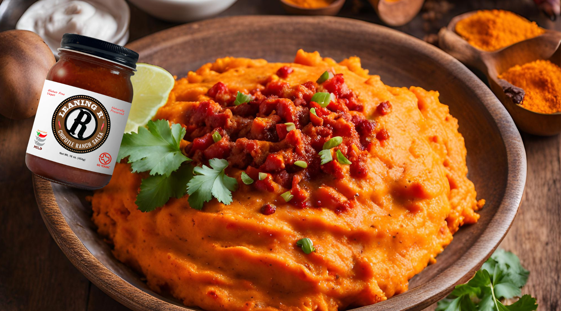 Chipotle Ranch Salsa-Infused Mashed Potatoes – LEANING R Salsa