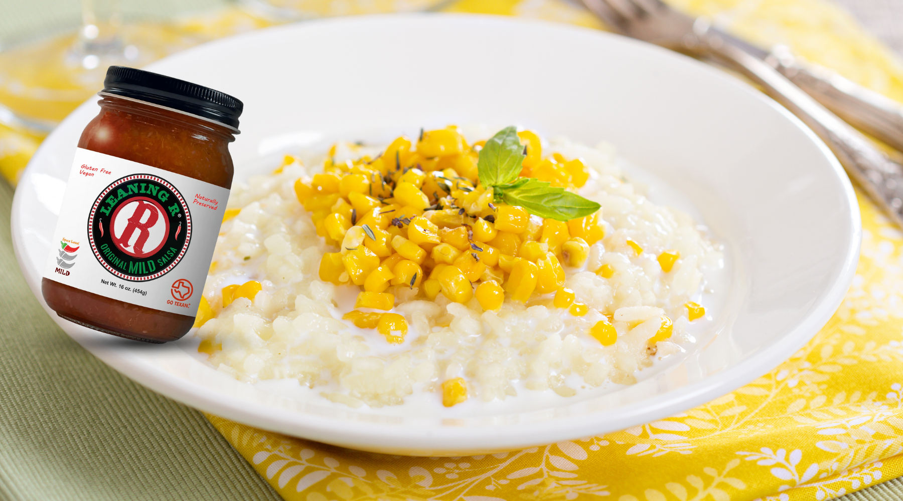 Original MILD Salsa Sweet Corn Risotto – LEANING R Salsa