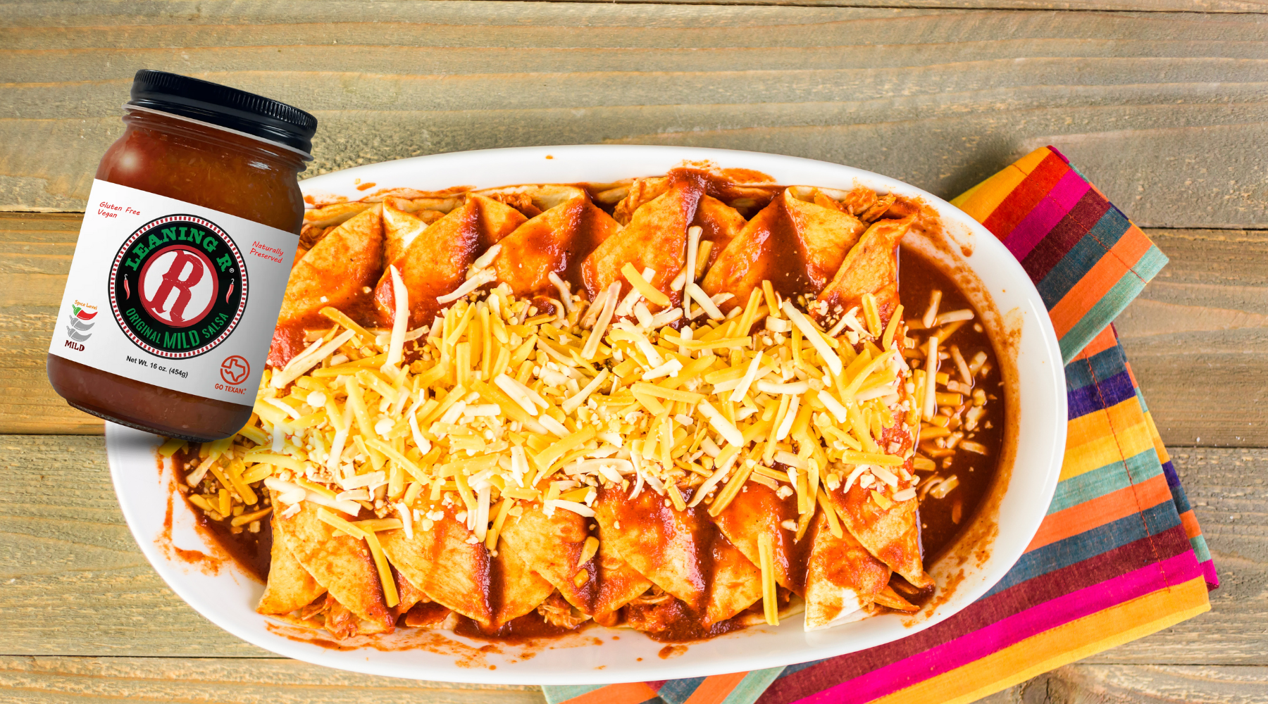 Original Mild Veggie Enchiladas – LEANING R Salsa