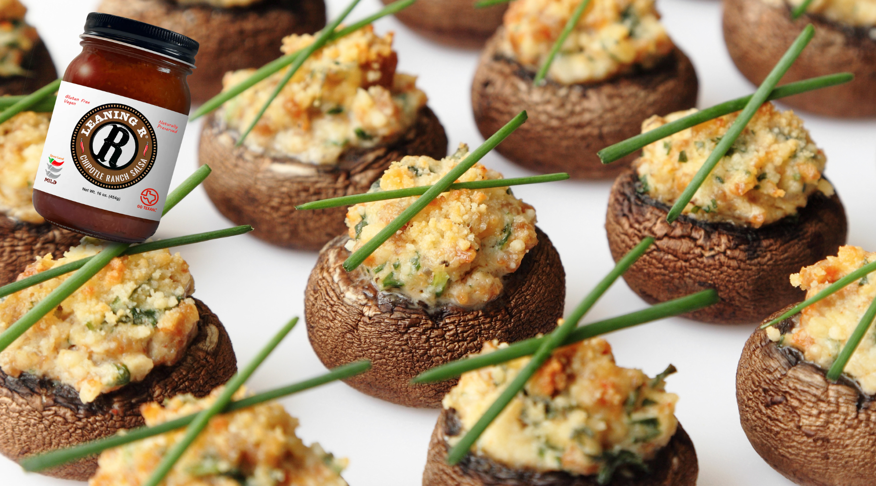 CHIPOTLE RANCH SALSA STUFFED MUSHROOMS – LEANING R Salsa