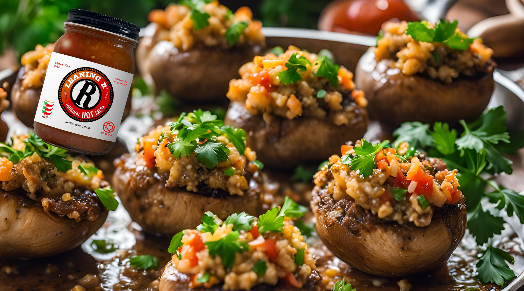 Original HOT and Savory Stuffed Mushrooms – LEANING R Salsa