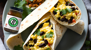 Roasted Tomatillo Salsa Breakfast Burritos