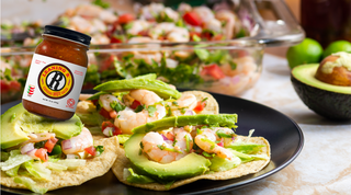 — Especial HOT Salsa Shrimp Tostadas