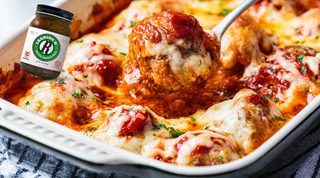 Roasted Tomatillo Cheesy Holiday Meatballs