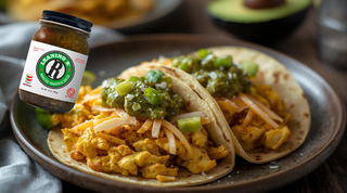 Roasted Tomatillo Breakfast Tacos