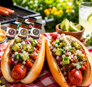Loaded Tex-Mex Hot Dogs with Salsa