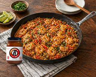 Leaning R Original Hot Salsa Shrimp Rice Skillet